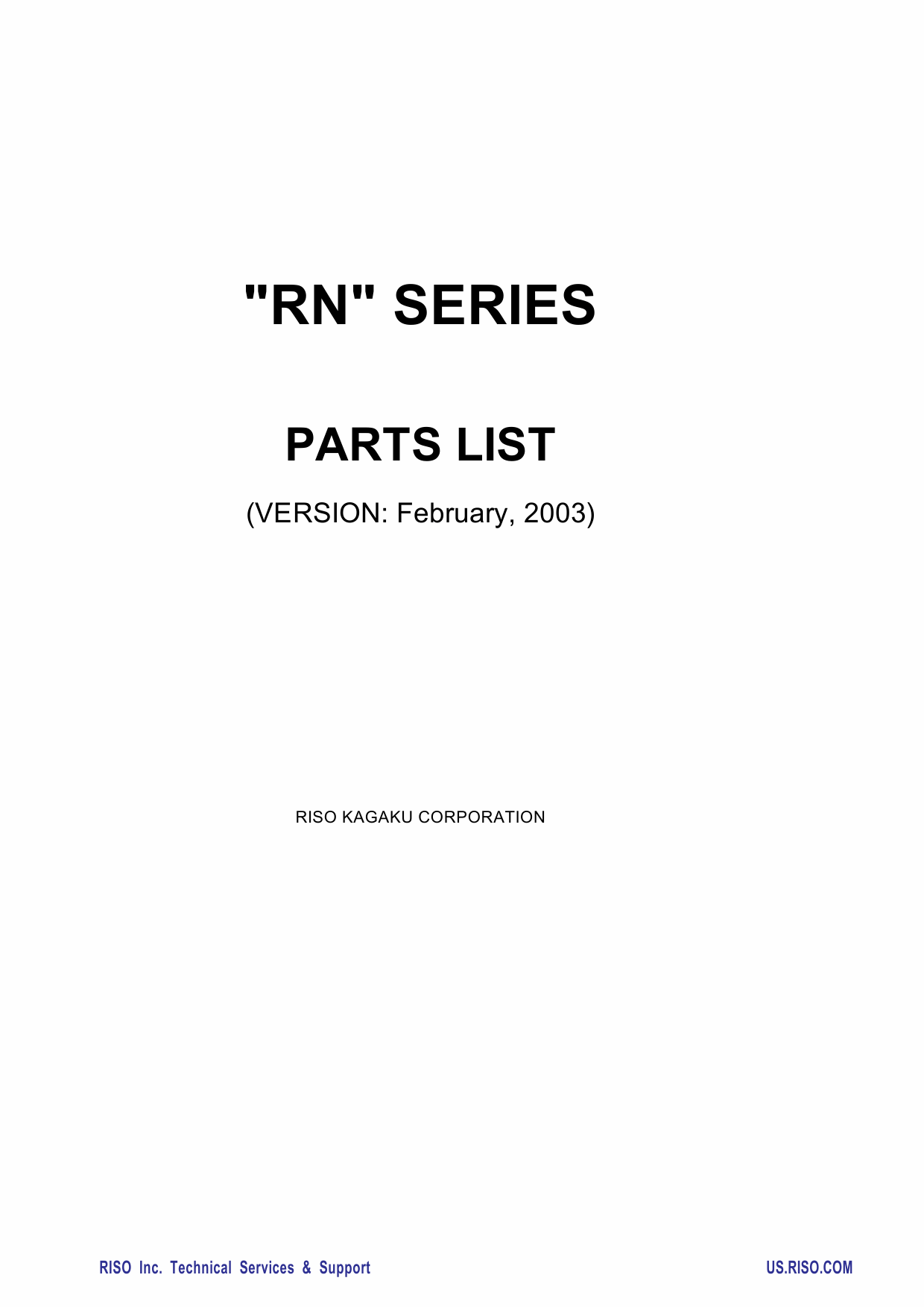 RISO RN 2000 2030 2050 2080 2100 2130 2150 2180 Parts List Manual-1